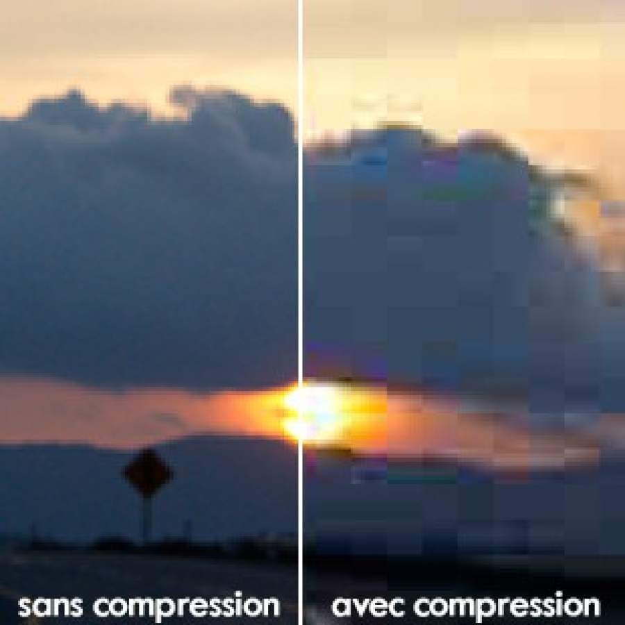 Photo avec et sans compression